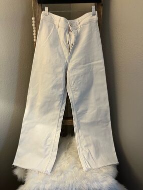 Zara Cream Wide Leg Jeans